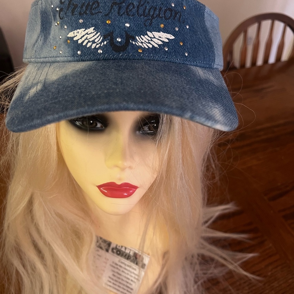 NWT True Religion denim visor.
